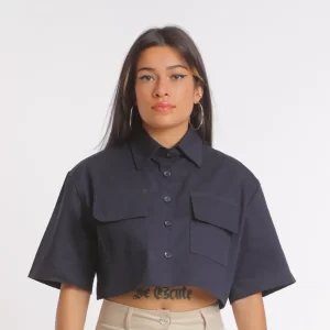 Cropped Work Azul Marinho